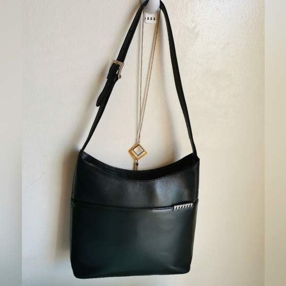 Paloma Picasso Handbags - VINTAGE PALOMA PICASSO BLACK LEATHER SHOULDER BAG